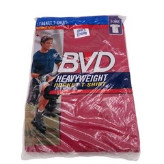 NEW NOS BVD Heavyweight Pocket T-Shirt RED 100% Pre-shrunk Cotton XL