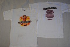 CLUBLAND Girl In Flames 2008 Tour T-Shirt White Cotton Short Sleeve New