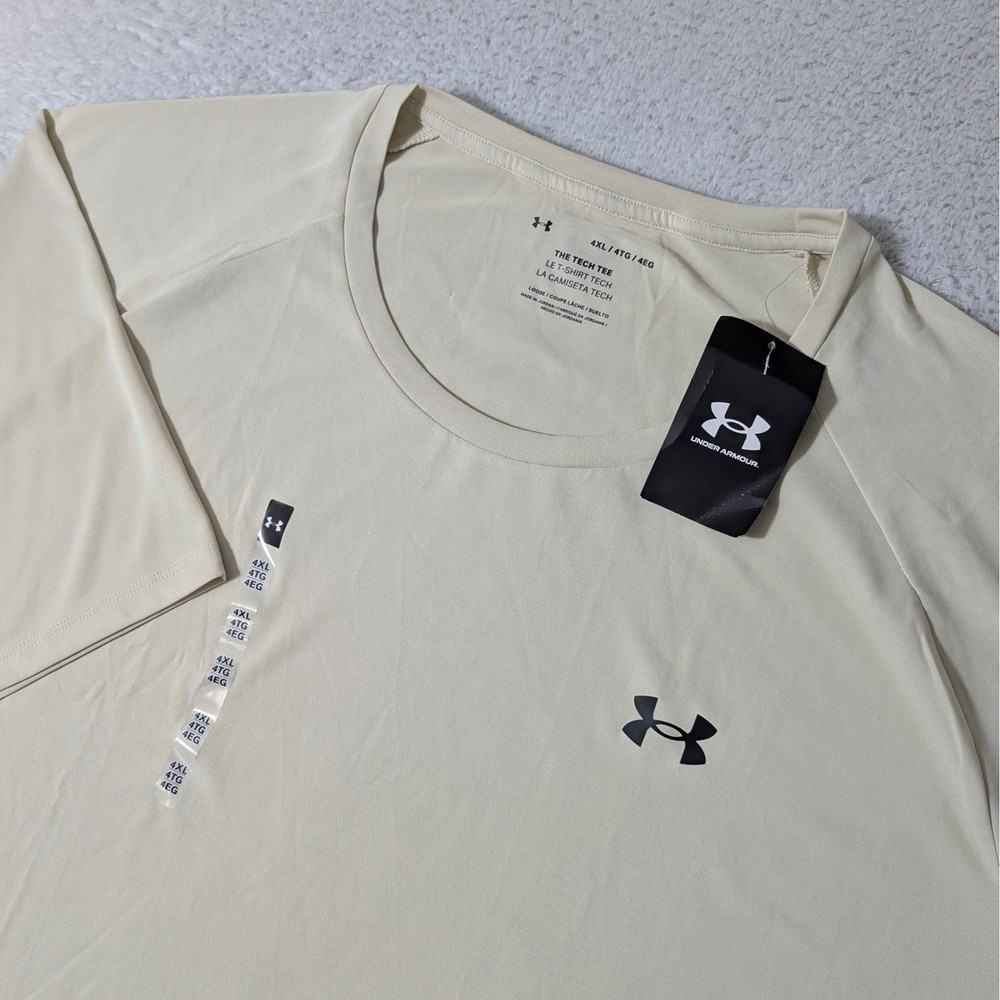 NEW! Under Armour T-Shirt Mens 4XL Tan Tech 2.0 SS Tee Loose Fit 1326413