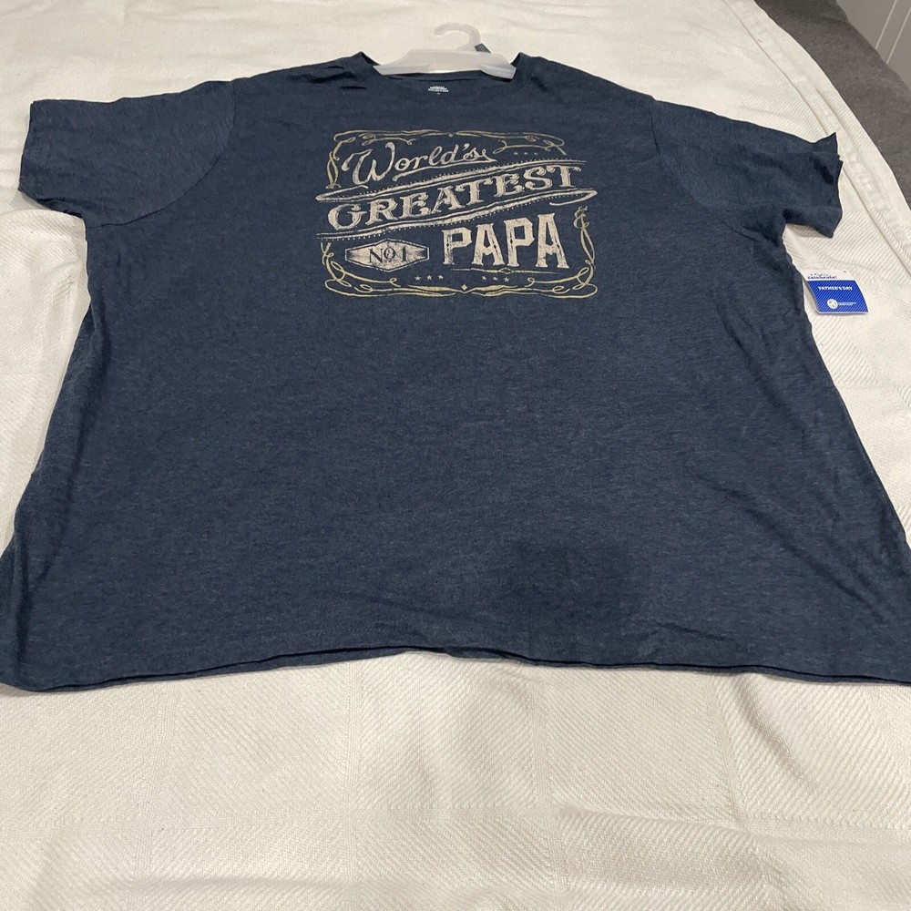 Way To Celebrate Men’s Father’s Day ‘World’s Greatest Papa’ T-Shirt Blue 3XLG