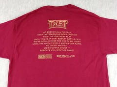 Texas State Bobcats T Shirt Adults Sm Maroon Gold Homecoming Eat’Em Up, Cats!