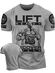 3D Printed Bodybuilding Workout T Shirt Pump Mens Muscle Gym Tee Lift Crossfit