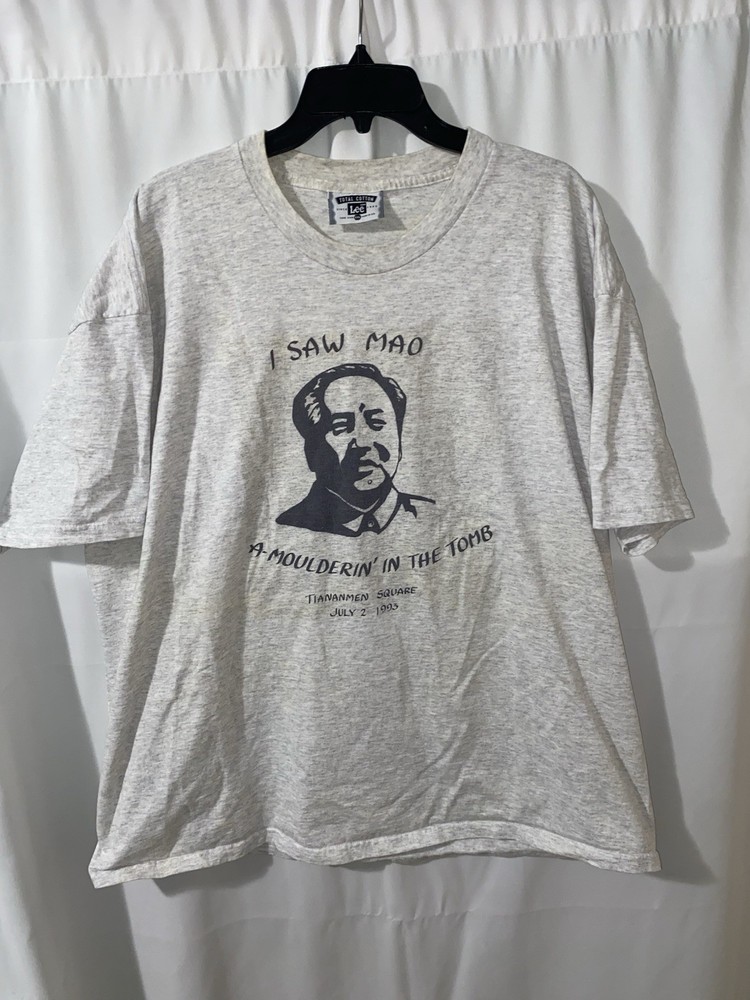 Vintage 90s Mao Zedong 1993 Tiananmen Square T Shirt XXL Political Made USA