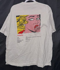 Uniqlo x Roy Lichtenstein T-Shirt Mens LARGE White Crying Girl Pop Art PRE OWNED