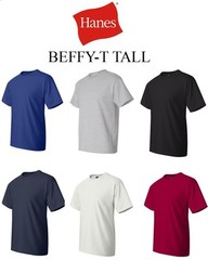 Hanes Beefy-T TALL T-Shirt 100% Cotton 518T Mens LT XLT 2XLT 3XLT 4XLT 5180