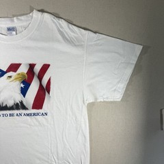Proud to Be American T-Shirt Vintage 90s, White, Large Boxy Fit Y2K