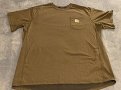 Carhartt Force Relaxed Fit Green Knit Cotton Blend Pocket Logo Men’s 2XL T-Shirt