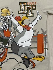 Official Looney Tunes Boxing T Shirt Mens M Gray Bugs Bunny Foghorn Leghorn