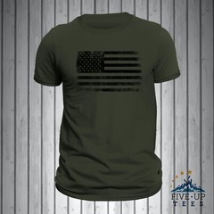US Patriotic Black Distressed Flag Men’s T-Shirt