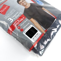 Hanes 3 tables Tshirts Ultimate Cool Wicking Ultra Soft Black Medium New