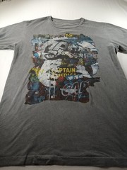 Captain America T Shirt Gray Large