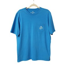 Tommy Bahama Mens Blue Golf I Drive A Stick Graphic T Shirt Large L G Cotton