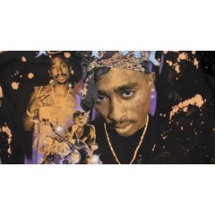 2Pac Mens T-Shirt All Eyez On Me Bleached Tie Dye Graphic Large