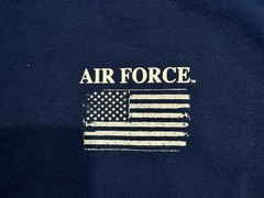 USAF US Air Force Navy Blue Double Sided T-Shirt – by MV Sport – Size XL – NWT
