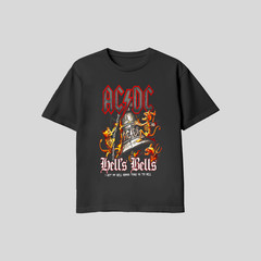 AC/DC Hells Bells Devil T Shirt Black Gildan XL L M