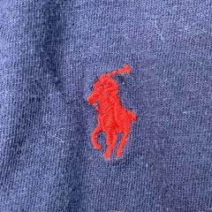 Polo Ralph Lauren Mens V Neck T Shirt XL XG TG Navy Blue Red Embroidered Pony