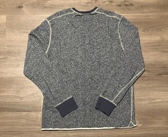 J Crew Wallace & Barnes Henley Thermal Men’s Large Long Sleeve Marled Blue