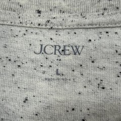 J Crew Henley Shirt Mens Large Gray Speckled Long Sleeve Casual Jersey Tee