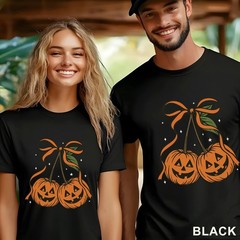 Pumpkin Cherries Autumn Girly Shirt, Halloween Pumpkin Shirt, Fall Theme, 203650