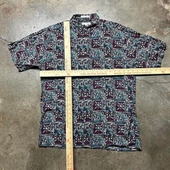 1990s Pierre Cardin Funky Rayon Abstract Disco Button Up Shirt Medium MOD