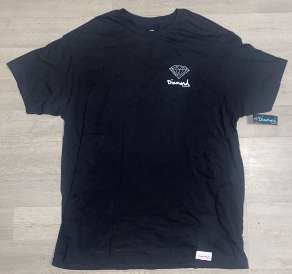 NWT Diamond Supply Co Logo T-Shirt XL Black Skate Streetwear Hip Hop