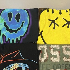 16 Tees Graphic T Shirt Lot Mix Modern Joblot For DIY Craft Upcycle Tie Dye Etc.