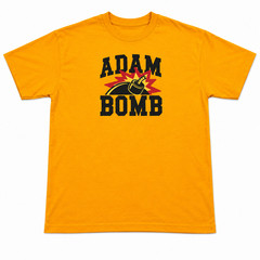 Adam Bomb Graphic Tee Yellow Medium – Streetwear Retro Style Shirt