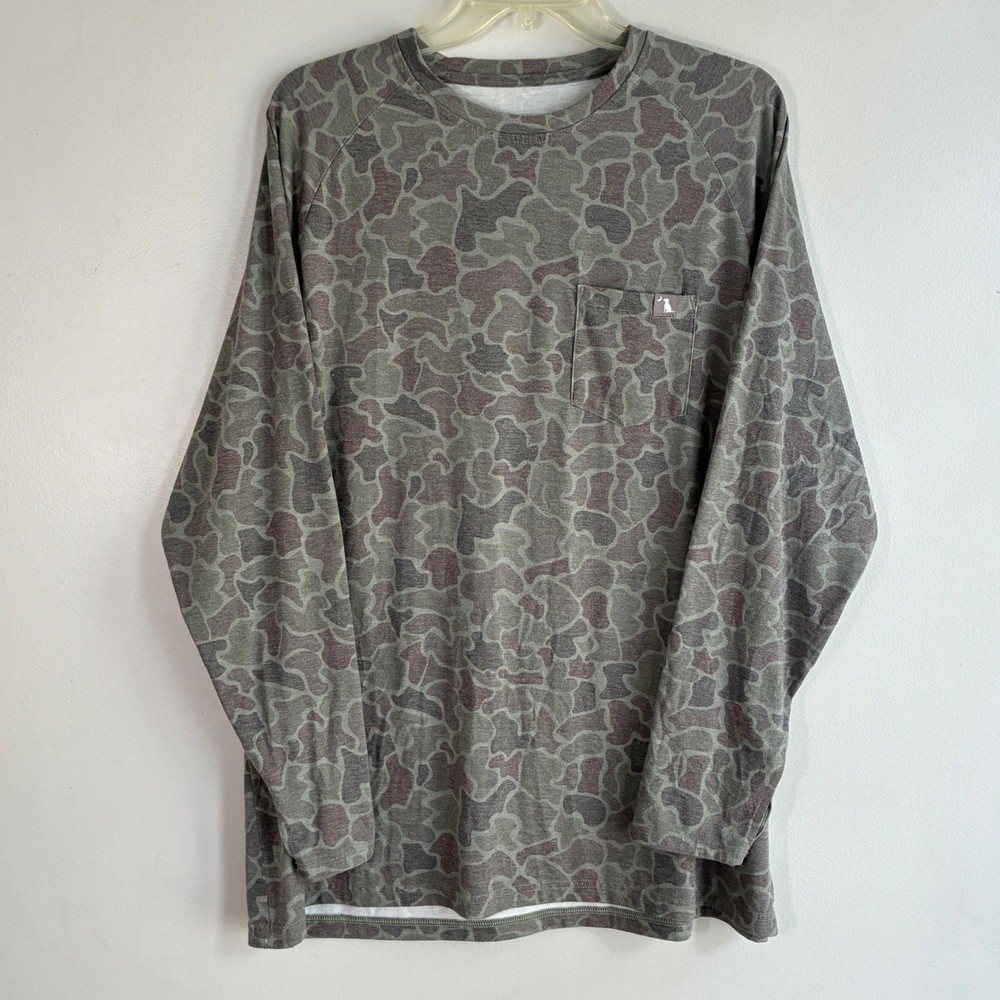Local Boy Outfitters Shirt Mens XL Green Camo Long Sleeve Bamboo Blend Pocket