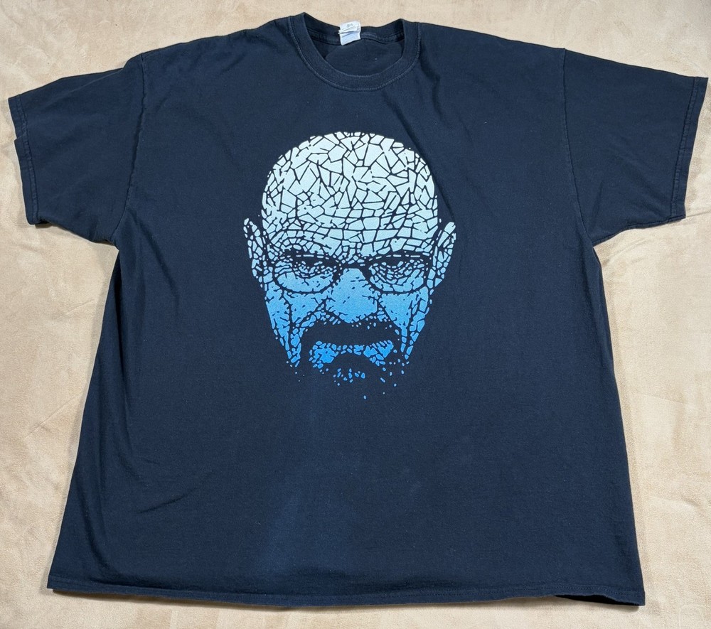 Breaking Bad Heisenberg Size 2XL Xxl Black Graphic Tee T-Shirt Y2K Faded