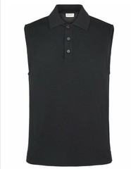 SAINT LAURENT – Cassandre Cotton Blend Sleveless Polo Size Small Men’s