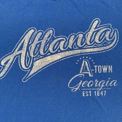 Point Sportswear Men’s T-Shirt Atlanta Georgia Blue Size Small S Short Sleeve