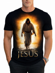 Faith Inspired Walking Light Graphic T Shirt Christian Style Tee