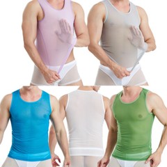 Mesh See-through Men’s Sexy Sleeveless Sport Vest Tank Top Sleepwear Sportswear