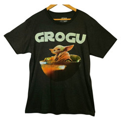 Star Wars Mandalorian Grogu Graphic T-Shirt Sz Large Dark Gray Mad Engine