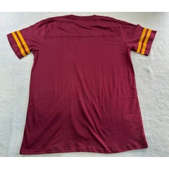 Royal Avalon Sport Mens Maroon Varsity Stripe Sleeve Cotton T-Shirt L