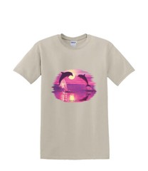 T-shirt small to 3xL – DOLPHIN lover SILHOUETTE sealife beach nautical fun