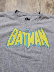 Batman T-Shirt Mens XL Gray Classic Logo DC Comics Superhero Tee Retro