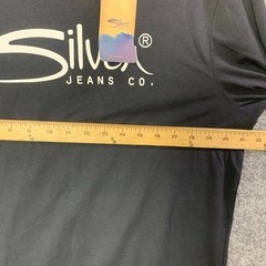 NEW Silver Jeans Mens Black Brand Logo T Shirt Size M