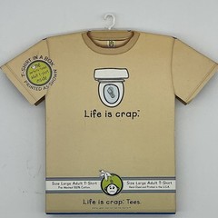 Unisex Large Life Is Crap Dropped Cellphone In Toilet Graphic T Shirt New In Box