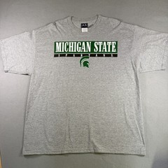 Michigan State T-Shirt Men’s 2XL Gray Vintage Y2K MSU Spartans Spellout Logo