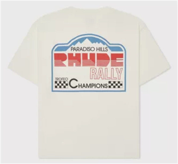NEW Men Women RHUDE PARADISO HILLS Road Race Short Sleeve POLO T-Shirt SZ:S-XL
