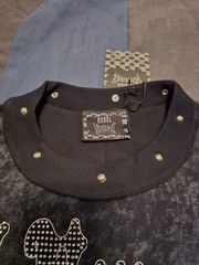 Rebel Vengeance size XL Cropped Washed Embellished Shirt Black.