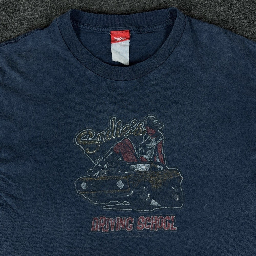 Vintage Mossimo Shirt Men’s Medium Blue Sadie’s Driving School Graphic Tee 00s