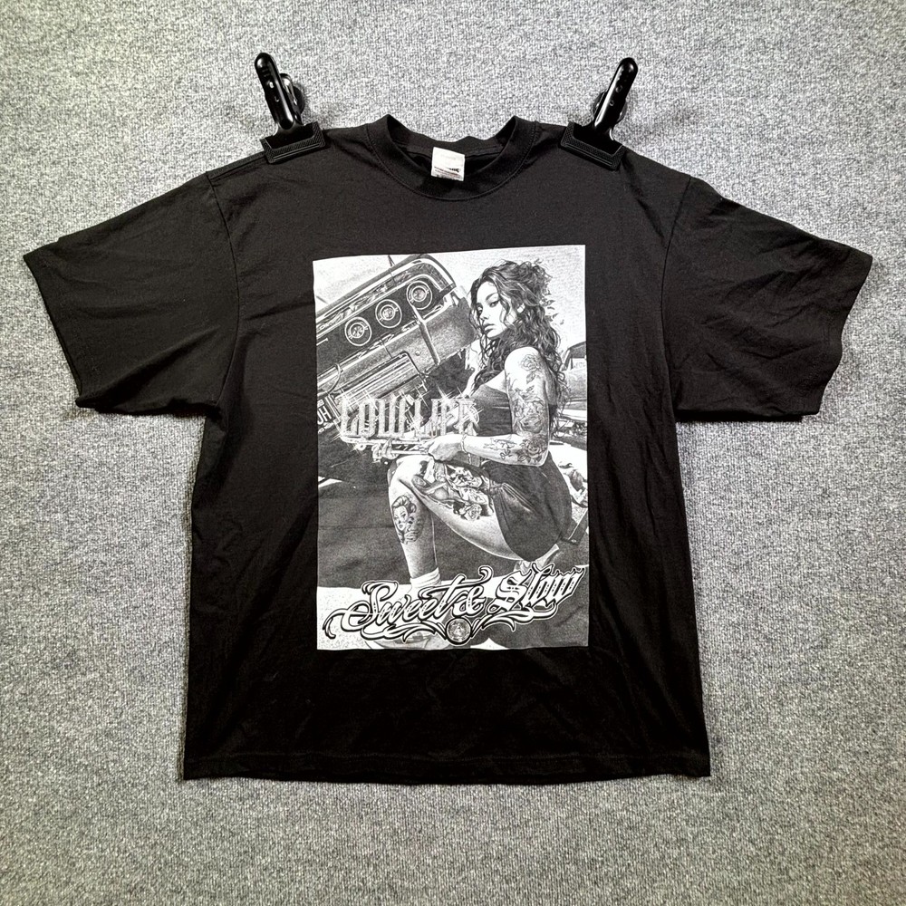 Shaka Wear Super Max Heavy T-Shirt Mens 2XL Black Lowlife Lowrider Car Graphic