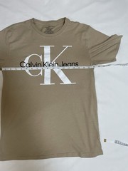 Calvin Klein Jeans boys Beige Logo T-Shirt Short Sleeve Size XL 18/20