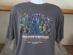 Transformers Rise of the Beast T-Shirt Movie Promo Grey Unicron Autobot 2XL