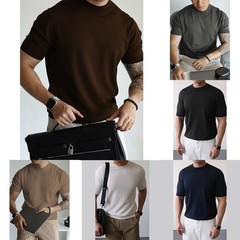 For Men For Casual Wear Mens Knitted Tee Office Outfits Knitted Fabric