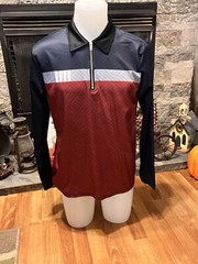 Manfinity Hypemode Men’s Contrast color Patchwork Colla red Long sleeve polo M/M