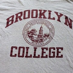 Vintage Champion Shirt Mens 2XL Gray Brooklyn College Graphic Tee Made USA