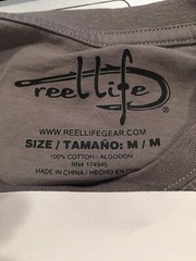 Reel Life New Men’s Size M Crew Neck Short Sleeve D. Grey Graphic Fishing Shirt